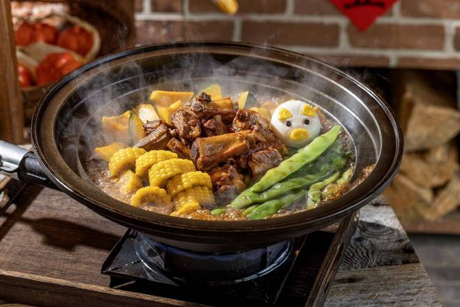 排骨炖油豆角 （烀饼 花卷二选一/ Pork Ribs Stewed with Beans